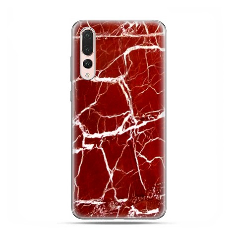 Huawei P20 Pro - case etui na telefon - Spękany czerwony marmur