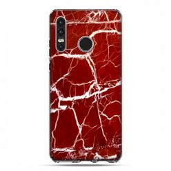 Huawei P30 Lite - etui na telefon - Spękany czerwony marmur
