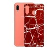 Samsung Galaxy A20E - etui na telefon wzory - Spękany czerwony marmur