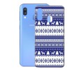 Samsung Galaxy A40 - etui na telefon wzory - Niebieskie renifery sweterek