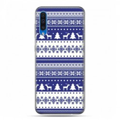 Etui na telefon Samsung Galaxy A50 - Niebieskie renifery sweterek