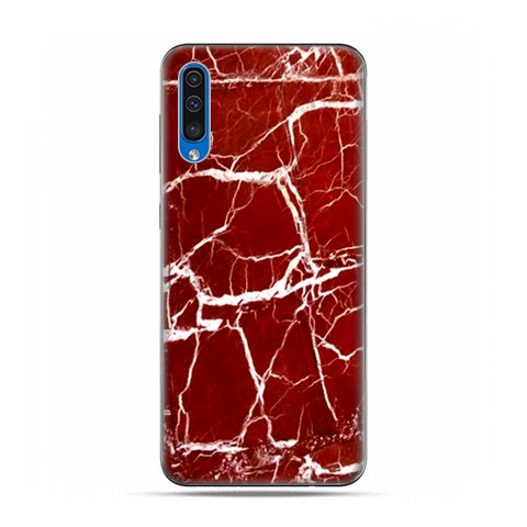 Etui na telefon Samsung Galaxy A50 - Spękany czerwony marmur