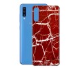 Samsung Galaxy A70 - etui na telefon wzory - Spękany czerwony marmur