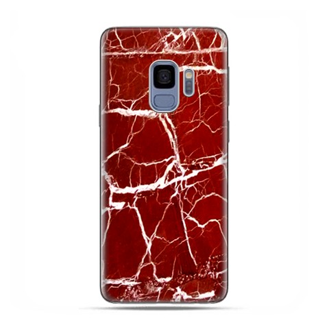 Samsung Galaxy S9 - etui na telefon z grafiką - Spękany czerwony marmur