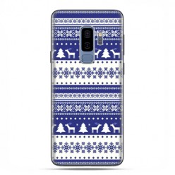 Samsung Galaxy S9 Plus - etui na telefon - Niebieskie renifery sweterek