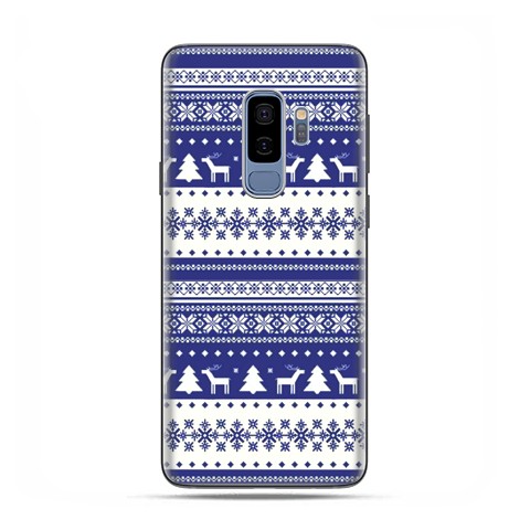 Samsung Galaxy S9 Plus - etui na telefon - Niebieskie renifery sweterek