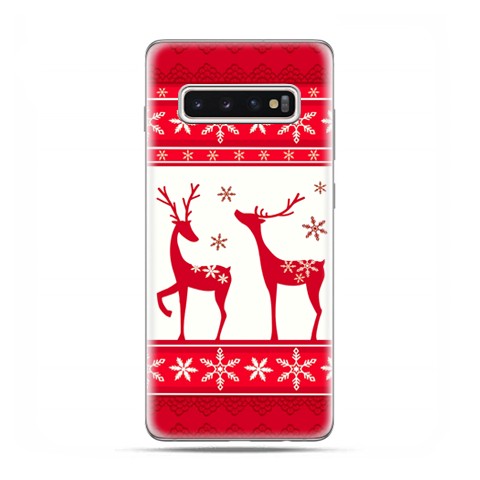 Samsung Galaxy S10 - etui na telefon z grafiką - Czerwony renifer świąteczne