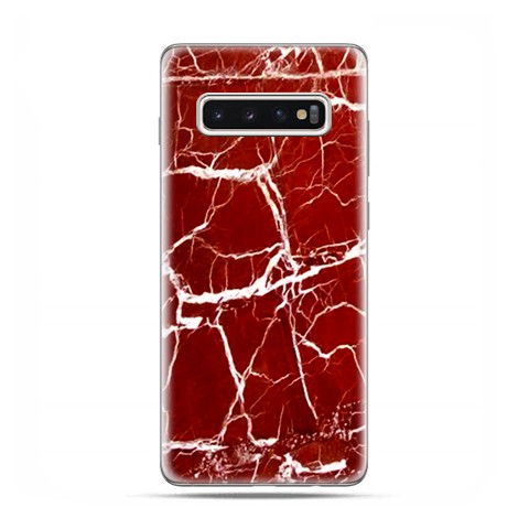 Samsung Galaxy S10 - etui na telefon z grafiką - Spękany czerwony marmur