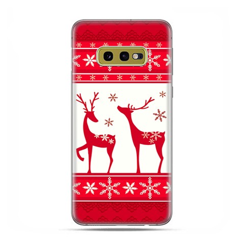 Samsung Galaxy S10e - etui na telefon z grafiką - Czerwony renifer świąteczne