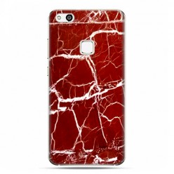Etui na telefon Huawei P10 Lite - Spękany czerwony marmur