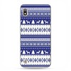 Etui case na telefon - Samsung Galaxy A10 - Niebieskie renifery sweterek