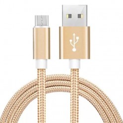 Pleciony Kabel do ładowania telefonu Micro USB  Ładowarka - Złoty