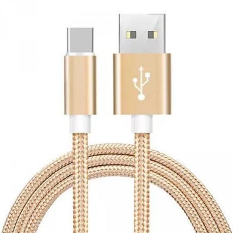 Pleciony Kabel do ładowania telefonu USB - C Ładowarka - Złoty