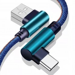 Kabel do ładowania telefonu USB - C Kątowy Ładowarka Jeans