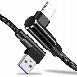 Kabel do ładowania telefonu Kątowy USB - C ładowarka - Czarny