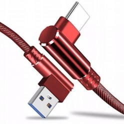Kabel do ładowania telefonu Kątowy USB - C ładowarka - Czerwony