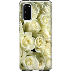 Etui case na telefon - Biały bukiet róż