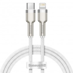 BASEUS kabel Typ C do Apple Lightning 8-pin PD20W Power Delivery Cafule Metal Cable CATLJK-A02 1 metr biały