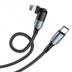 HOCO kabel Typ C do iPhone Lightning 8-pin Orbit Power Delivery Fast Charging 20W U100 czarny