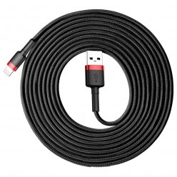 BASEUS kabel USB Cafule do iPhone Lightning 8-pin 2A 3 metry czerwono-czarny CALKLF-R91