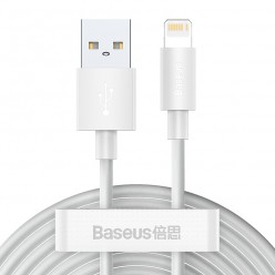 BASEUS kabel do iPhone Lightning 8-pin 2,4A 1,5 metra - Biały 