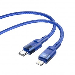 HOCO kabel Typ C do iPhone Lightning 8-pin Power Delivery PD20W Moulder U106 1,2m niebieski