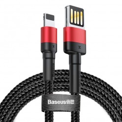 BASEUS kabel USB Cafule do iPhone Lightning 8-pin 2,4A 1 metr czerwono-czarny CALKLF-G91